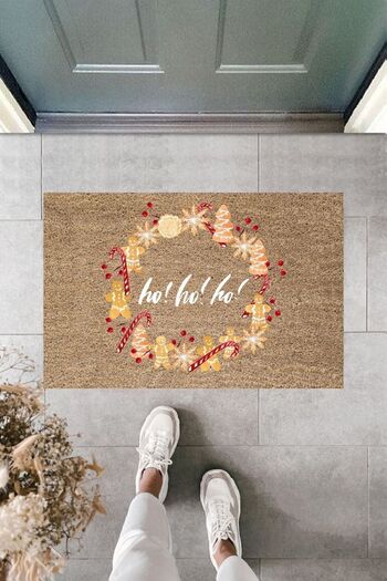 Dormot Modern Print - New Year Ho Ho Ho - Welcome Doormat
