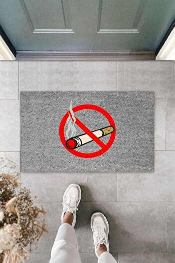 Dormot Modern Digital Printing - Gray Non Smoking Doormat - Doorstep Doormat