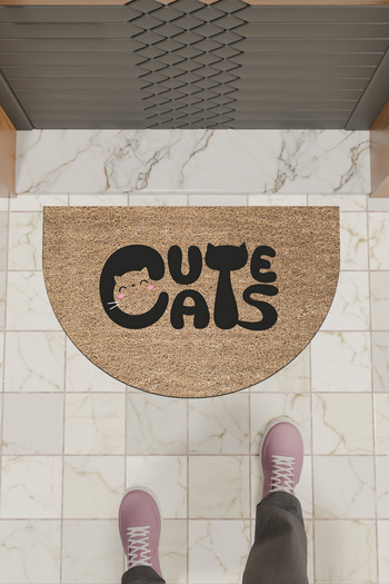 Dormot Modern Digital Doormat Brown Cute Cats Mat - Front Door Mat