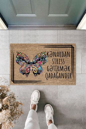 Dormot Modern Reqemsal Çap - Parvana Azerbaijan Mat - Doormat in Front of the Door
