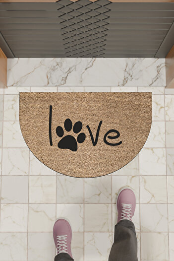 Dormot Modern Digital Mat Brown Paw Love Mat - Door Mat