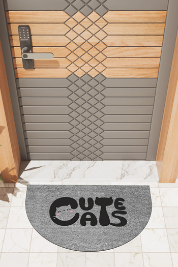 Dormot Modern Digital Mat Gray Cute Cats Mat - Doorstep Mat
