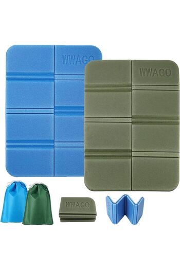 erorex 2 Pcs Foldable Outdoor Seat Cushion Moistureproof Foldable Camping Seat Carry Bag Chair Cushion
