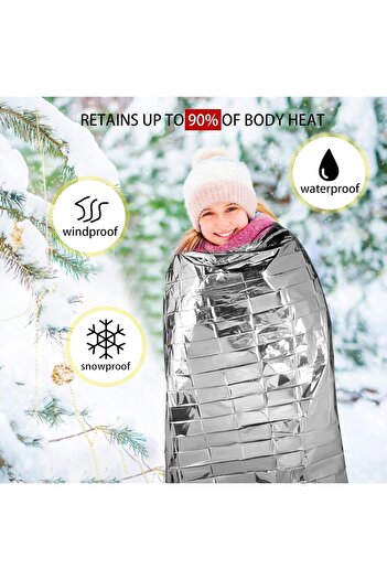 erorex Foil Blanket 6 Pcs Emergency Blankets Survival Gear Equipment Outdoor Gold Silver Mylar Blanket