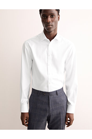 Marks & Spencer Tailored Fit Lüks Pamuklu Dokulu Gömlek