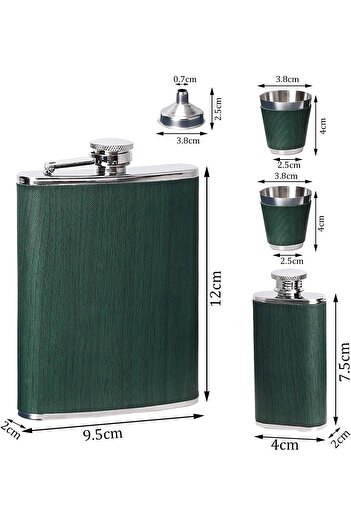 erorex Hip Flask Set Stainless Steel Flask Gifts Men 260Ml Party Camping Barbecue Portable Pocket Flask