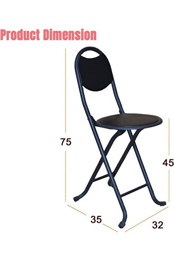 erorex Mini Collapsible Folding Stool Chair Black