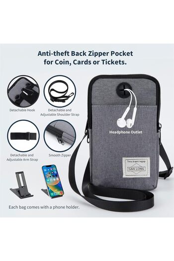 erorex 3 Layers Sport Waist Pack Bag Waterproof Cell Phone Crossbody Purse Oxford Fabric Belt Bag Armband