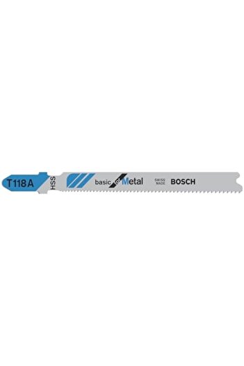 Bosch Power Tools T118A T-Shank Jigsaw Blades For Steel 17-24 Tpi (Pack Of 5)