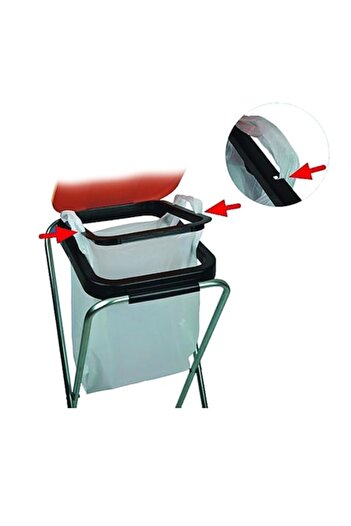 SGTT Foldable garbage bag holder SOLO, 36 x 42 x 78 cm, for bags up to 130 l, for selective recycling
