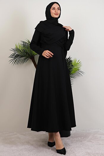 GİYZAMİLA Ahenk Crepe Dress Black