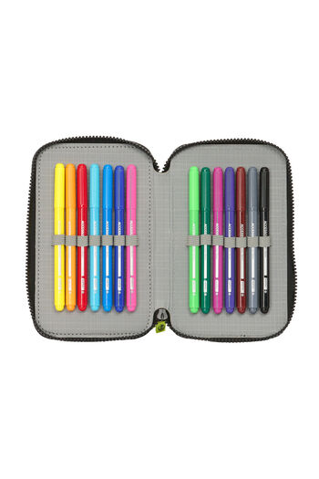 Nerf Double Pencil Case Get ready Black 12.5 x 19.5 x 4 cm (28 Pieces)