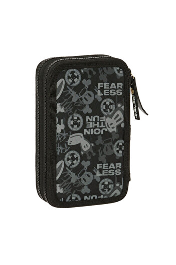 PAUL FRANK Double Pencil Case Paul Frank Join the fun Black 12.5 x 19.5 x 4 cm (28 Pieces)