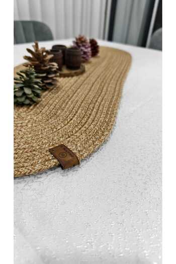 Thalia Home Jute Straw American Service Runner Table Coffee Table Cover 30X80 cm