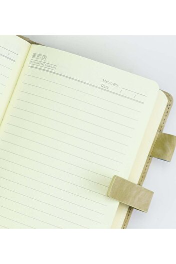 Trendmiya Soft Leather Magnet Beige Notebook