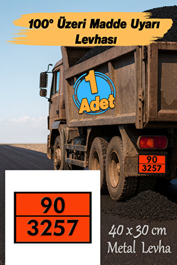 Badem10 Metal 40X30 cm Sheet (1 Piece) 99-3257 Dangerous Goods Warning 100 °   Top Hot Matter Warning Sign