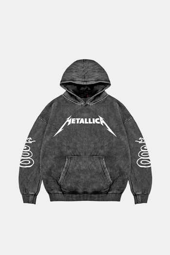 Sekizbiraltı Metallica Tour 1985 Oversize Unisex πλενόμενο μαύρο κουκούλα