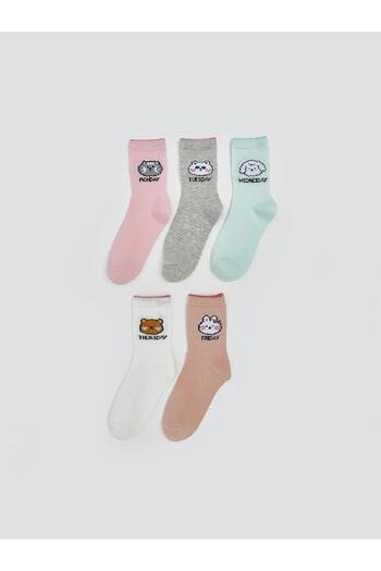 LC Waikiki Lcw Patterned Girl's Socks 5-Piece (W5)