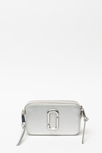 Marc Jacobs , Snapshot Leather Crossbody Bag, Silver