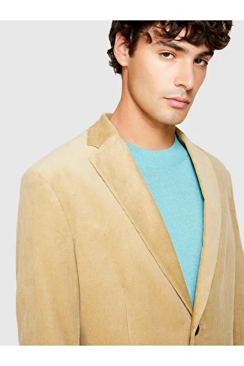 Sisley Men's Outerwear 100% Koton Slim Fit Velvet Jacket 323A2Sfrsw01B-Sis25R
