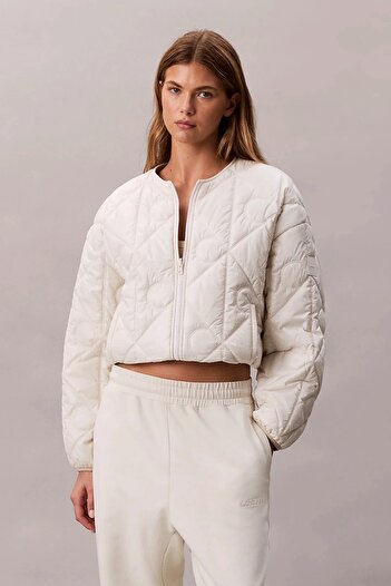Calvin Klein Logolu Kapitone Astarlı Kadın Bej Ceket LV044D511G-67U