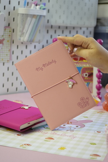 Victoria's Journals My Melody Vegan Leather Daily 13X18 cm Lined Notebook with Elastic – Charm Ornament Detail