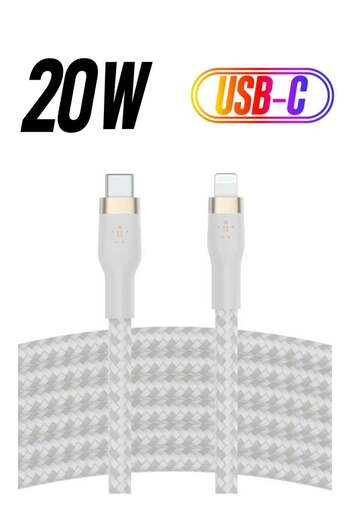 Belkin BoostCharge Pro Flex Braided USB Type C To Lightning Cable (3M/10Ft), MFI Certified iPhone Ca