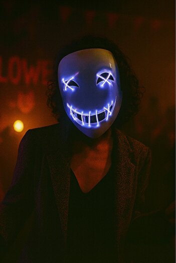 BeySüS Halloween Mask Halloween Neon Specter Lighted Lilac