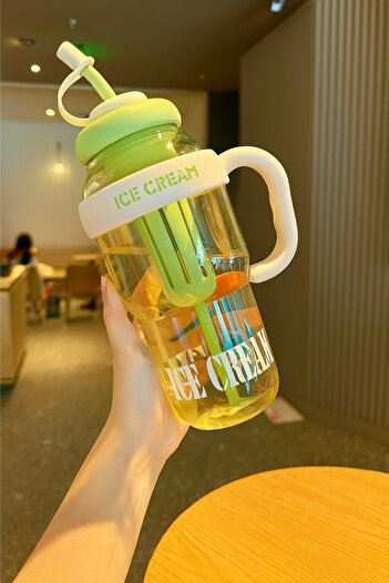 BEYZANA Ice Cream Detox Water Bottle – 1300ml Bpa Free Big Mug Ice Bottle -Sports Flask
