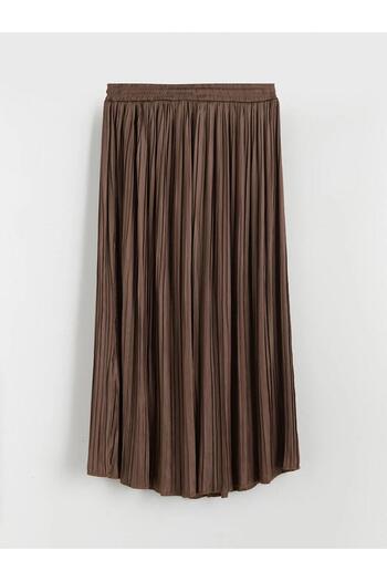 LC Waikiki Lcwaikiki Waist Elastic Satin Women's Pleated Skirt (W5)
