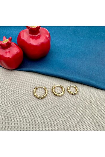 Opia Takı & Aksesuar Steel Triple Twist Ring Multiple Earrings Set