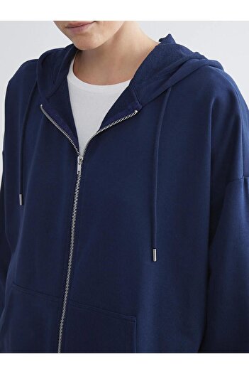 LC Waikiki Lcw Hooded Oversize Women's Zippered Sweatshirt (W5)