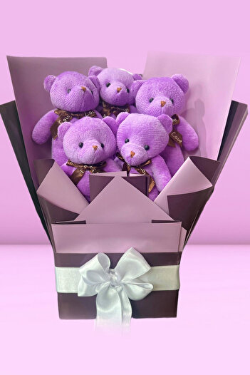 Sole 90 cm Plush Teddy Bear and Romantic Purple Plush Teddy Bear Bouquet Special Birthday Gift for Girlfriend