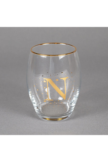 Rakle Gold Gilded Letter Glass