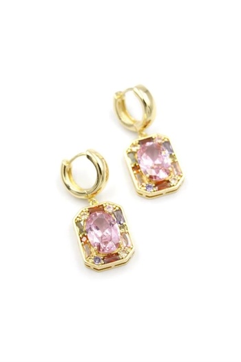 No8 Home Jewelled Earrings - Pink