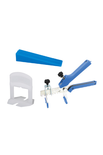Strend Pro Kit de nivelare pentru plăci ceramice și gresie, 100 distanțiere autonivelante de 1,5 mm, 100 pene, 1 clește