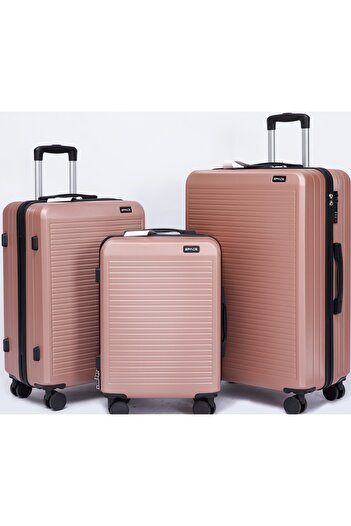 Space Luggage Set of 3 Hardside with Spinner Wheels & Lightweight ABS Luggage for Travel, 28/24/20, Gold