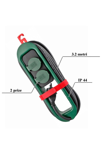 SGTT Prelungitor de exterior cu 2 prize, lungime 3,2 m, max. 3680 W/16 A, IP44