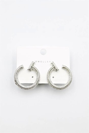 No8 Home Zircon Stone Earrings - Silver