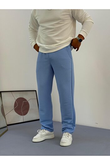 Baycombine35 Men's Quilted Patterned Waffle Fabric Tracksuit