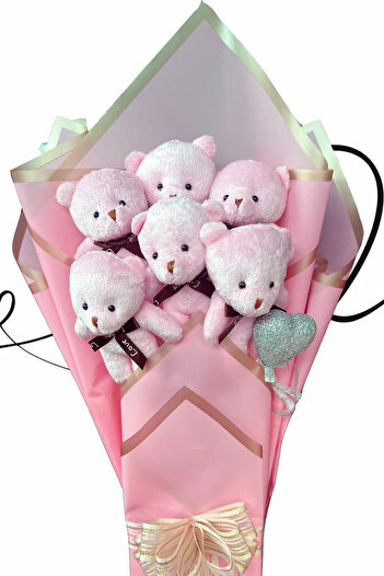 Sole Toy 90 cm Plush Bear with Pink Concept Romantic Plush Teddy Bear Bouquet Gift for Girlfriend