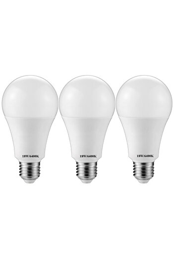 SGTT Set of 3 LED bulbs 18W, 1550 lumen, 20000 h operation, E27, instant full light, 6400K cold white