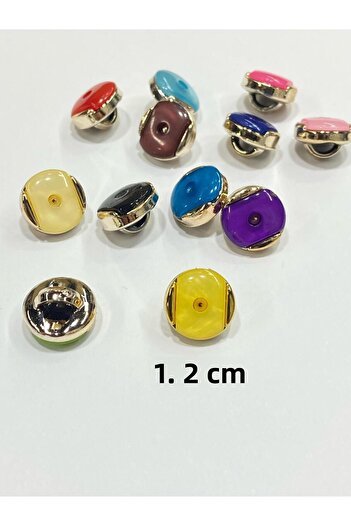 karantuhafiye Baby Button - Metalized (Plastic) 1.2 Cm, 10 Pcs, Dark Pink