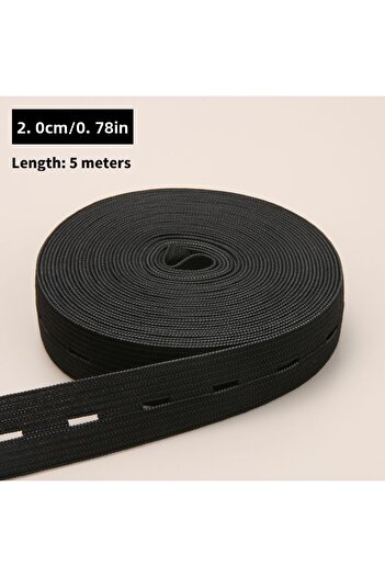Choice Other Other black20mm 5meters 5m Button Hole Elastic Belt, Braided Button Hole Elastic Belt, Elastic