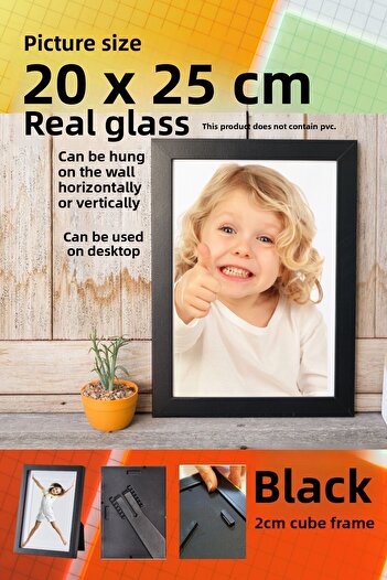 CreaWitch 20mm Cube Frame 20X25Cm Photo Picture Frame Standing Backrest or Wall Hanging