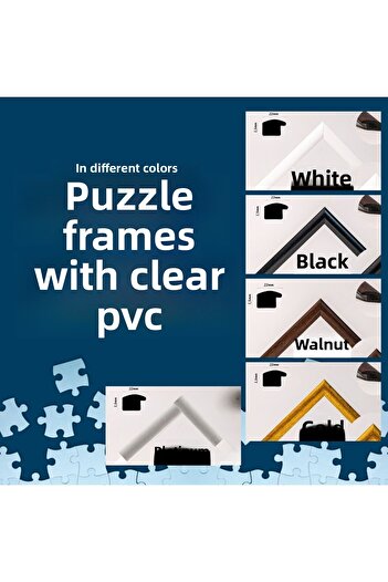 CreaWitch 34X48 cm - Puzzle Frame - 500 Pieces Color Black Brown Gold White Platinum Clear Pvc