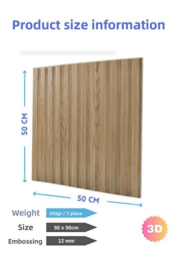 Renkli Duvarlar 50Cmx50Cm 1Pcs 3D Abs Material Pvc Durable Wall Panel Erasable Paneling Model Brown Panel