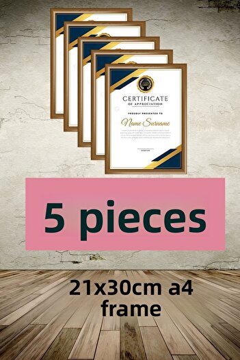 CreaWitch 5 Pieces A4 Brown Pvc Framed Document Certificate Photo Picture