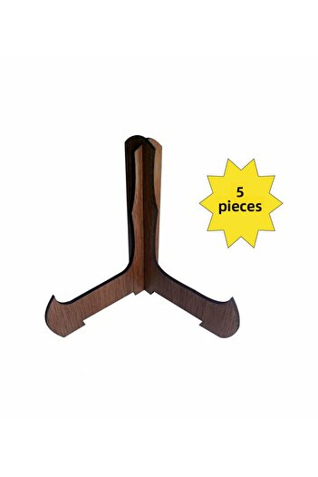 kıyısüsleri 5 Pieces Wooden Frame Exhibition Stand - Plate Display Stand
