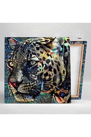 SML TABLO Modeluri abstracte de tigru nobil din simboluri etnice Animal Square Canvas Painting